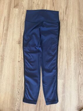 Lululemon Mesh Panel Leggings Size 6 High Rise Navy Blue Athletic